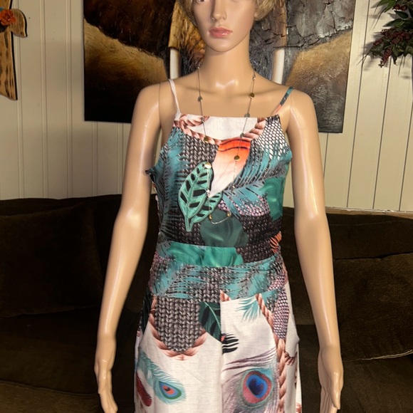 CBR • Medium • Multi-Colors • Sleeveless • Floral/Peacock Design • Jumpsuit •New - Picture 3 of 16